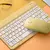 TECLADO SEM FIO BLUETOOTH RECARREGÁVEL COM MOUSE - AMARELO - comprar online