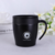CANECA TÉRMICA AÇO INOX 350ml COM TAMPA E COLHER - PRETO