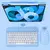 TECLADO SEM FIO BLUETOOTH RECARREGÁVEL COM MOUSE - AZUL - holybox.