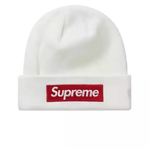 Supreme New Era Box Logo Beanie (FW 21) White - comprar online
