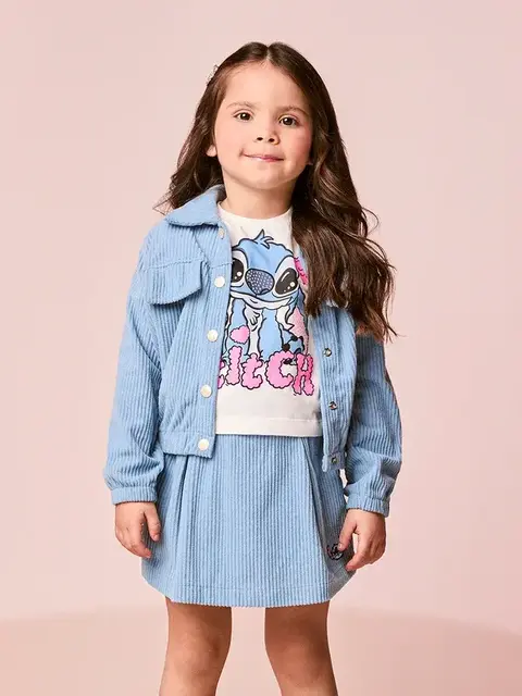 Jaqueta Menina Bomber Infantil de Veludo Cotelê Momi