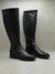 Bota Preto Cano Alto Couro
