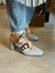 Scarpin Slingback Salto Bloco Médio 2 em 1 - Cinza Alasca - Jorge Bischoff