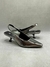 Scarpin Slingback Salto Space Couro Spechio - Metalizado Pewter - Carrano
