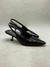 Scarpin Slingback Salto Space Couro Snake - Preto - Carrano - comprar online