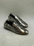 Loafer Slipper Bico Alongado Couro Spechio - Metalizado Pewter - Carrano