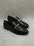 Loafer Chain Charm - Couro - Preto