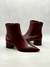 Bota Classic Bico Fino Salto Boco Couro - Vinho Mahogany - Carrano - comprar online