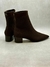 Bota Meia Salto Bloco Knit - Marrom Dark Brown - Carrano - ZAPATARIA SHOES