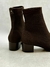 Bota Meia Salto Bloco Knit - Marrom Dark Brown - Carrano na internet