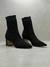Bota Meia Salto Bloco Wave Knit - Preto - Carrano