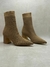 Bota Meia Salto Bloco Wave Knit - Honey - Carrano - comprar online
