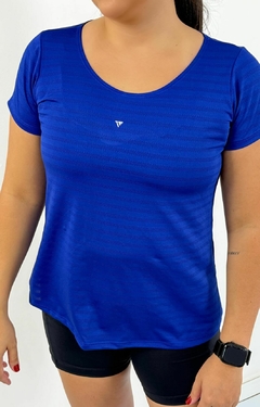 Camiseta Feminina Dry Fit Azul Royal Basic - comprar online