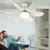 Ceiling fan with base and LED night lights on internet