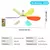 Ceiling fan with base and LED night lights