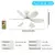 Ceiling fan with base and LED night lights - online store