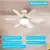 Ceiling fan with base and LED night lights - online store