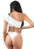 Biquini Um Ombro Só Babado Branco | REF: BK76 - bemijo