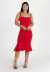 Vestido Alcinha com Babado Vermelho Midi | REF:NR54 - loja online