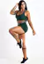 Short + Cropped Elástic Verde Militar Conjunto Fitness | REF: FRD7 na internet