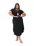 Vestido Camiseta Maxi Longo com Fendas Plus Size - loja online