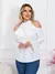 Camisa Vazada com Babado Na Gola Manga Flare - comprar online