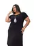 Vestido Camiseta Maxi Longo com Fendas Plus Size - comprar online