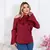 Camisa Vazada com Babado Na Gola Manga Flare - Ziara Fashion
