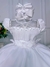 Vestido Infantil Branco C/ Aplique de Borboletas Pérolas - comprar online