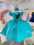 Vestido Infantil Verde Busto Nervura Pérolas Festas (7509VT) - comprar online