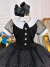Vestido Infantil Preto Gola Branca C/ Glitter Princesas (4047PT)