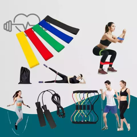 Kit Treino em Casa 3 em 1 | Mini Bands + Corda + Elástico Cross - comprar online