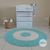 decoração quarto de bebê tapete verde e off white
