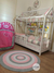 Tapete Infantil De Crochê Redondo Feminino - branco, rosa e cinza - 1 metro de diâmetro - comprar online