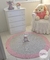 Tapete de crochê redondo cinza claro e rosa - quarto de bebê - comprar online
