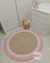 Decoração quarto de bebê menina, tapete de crochê bege, off white e rosa