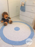 tapete infantil de crochê azul claro e off white