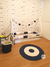 Tapete Infantil redondo , nas cores azul marinho e off white, com 80 cm de diâmetro. - loja online