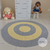 Tapete infantil de crochê cinza e amarelo - Ateliê Vera Peixoto