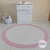 Tapete decoração quarto de bebê off white e rosa 1,20 de diâmetro na internet