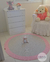 Tapete de crochê redondo cinza claro e rosa - quarto de bebê na internet