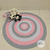 Tapete Infantil De Crochê Redondo Feminino - branco, rosa e cinza - 1 metro de diâmetro - Ateliê Vera Peixoto - tapetes de crochê para decoração quarto de bebê e infantil