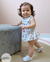Tapete infantil redondo de crochê cinza e amare