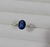 Anel oval zirconia azul escuro aro liso n 21 e n 24 - comprar online