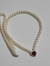 Corrente Perola 5 mm com Pingente Coração Zirconia e Cristal Vermelha45 cm comp - comprar online