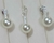 Conjunto Perola com Zirconia Cristal , 2cm comp , brinco e pingente - comprar online