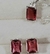 Conjunto de zirconia retangular fucsia 45cm +8mm - comprar online