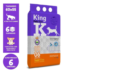 Tapete Higiênico Pet Cachorro Slim Pacote Com 6 Unidades