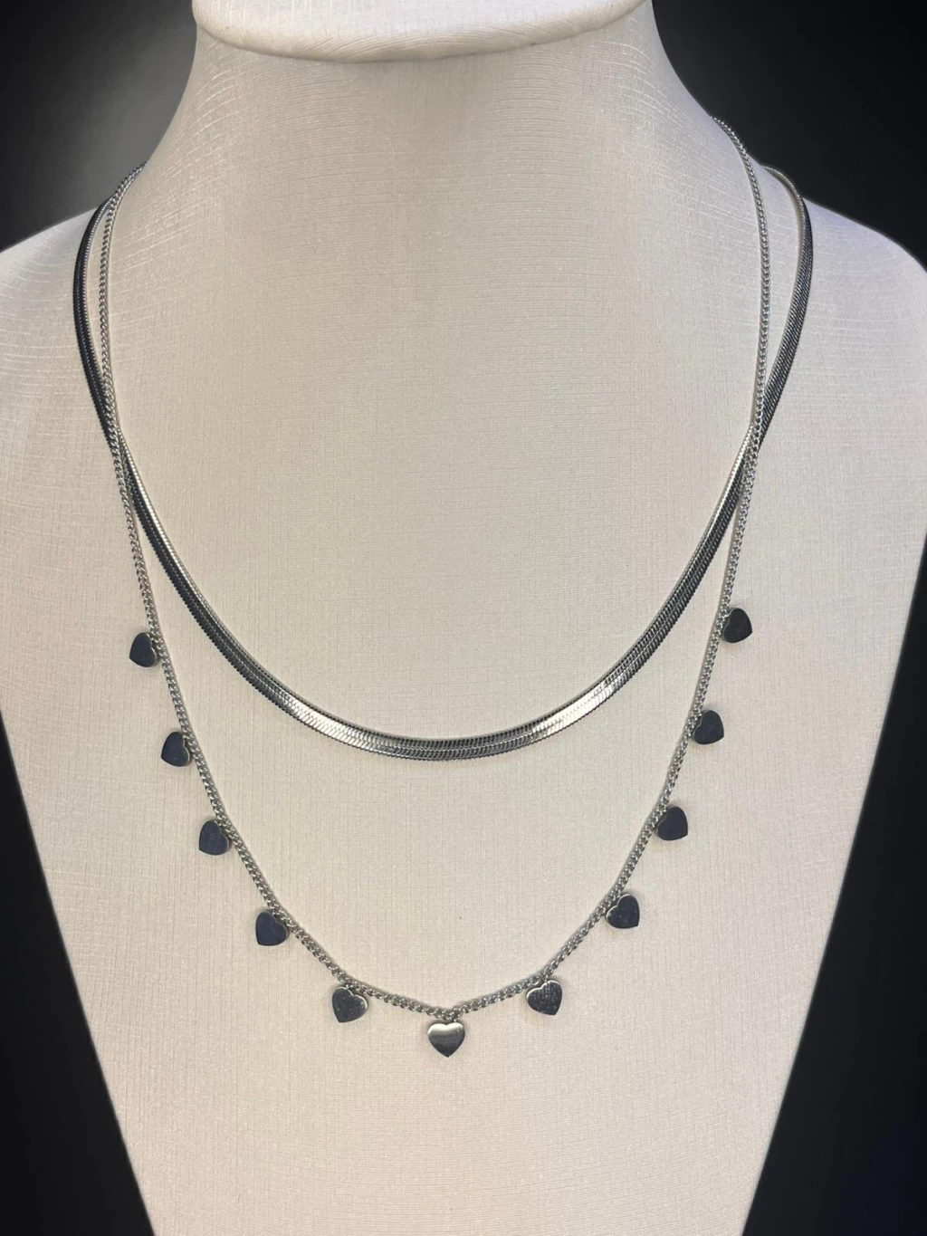 Choker Dupla Fita com Corações