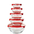 Conjunto com 5 Potes de Vidro com Tampa - Notzen Variedades